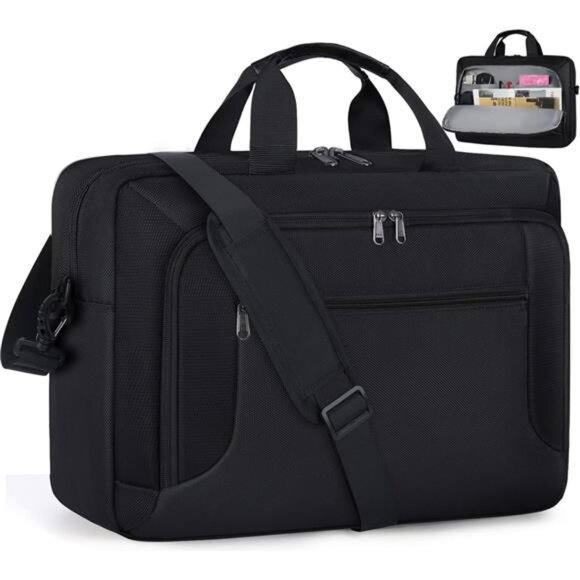 Laptop Bag 17.3 Inch Laptop Briefcase Large Waterproof Laptop Case for Men Women - Picture 1 of 7
